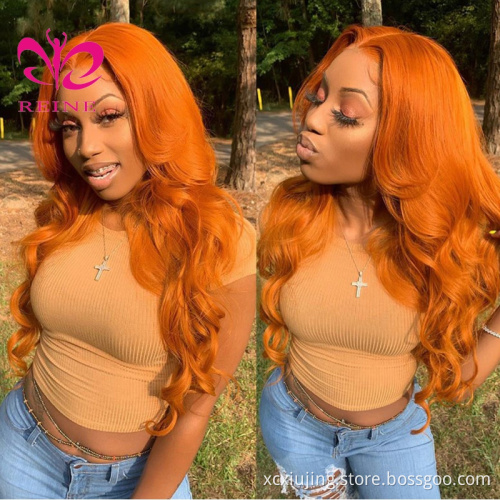 New design Body wave lace frontal wig REINE ombre color body wave hair lace front wig with baby hair double drawn human hair wig